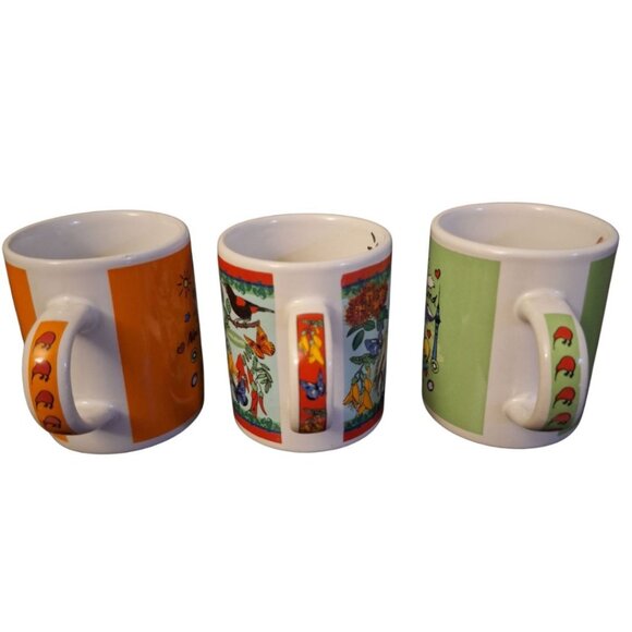 New Zealand Mug Cup Mini Espresso Vintage Set of 3 Unmarke Small Kiwi Bird Sheep - Picture 3 of 9